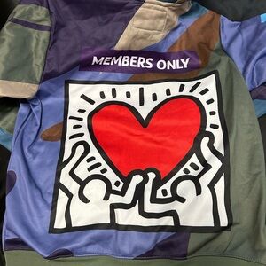 Members Only Men's (Medium) Haring Graphic Drawstring Hoodie